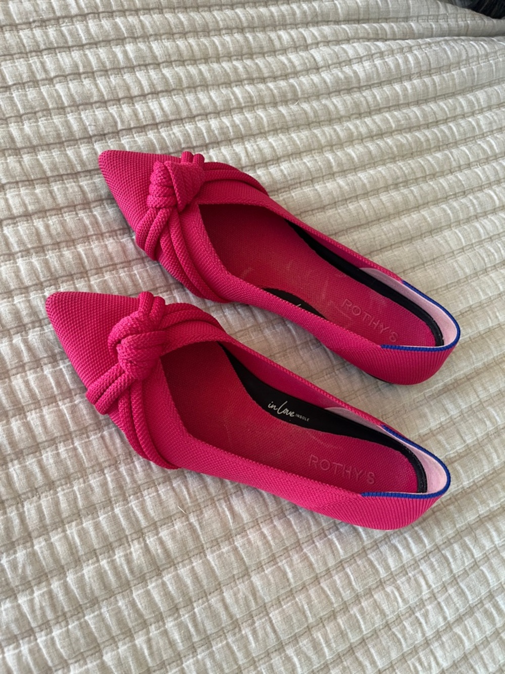 Rothy's Hot Pink Pointed Knot Flat